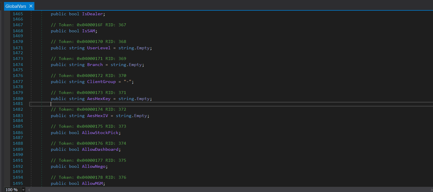 dnSpy AES Key GlobalVars