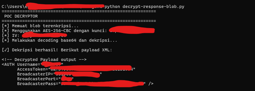 Python Decryptor BroadcasterPass